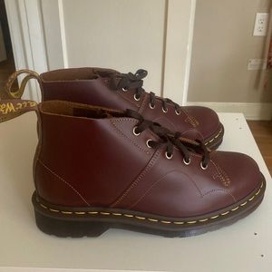 Dr Doc Martens Oxblood Red Church Monkey Boots - W 8 / M 7 / UK 6